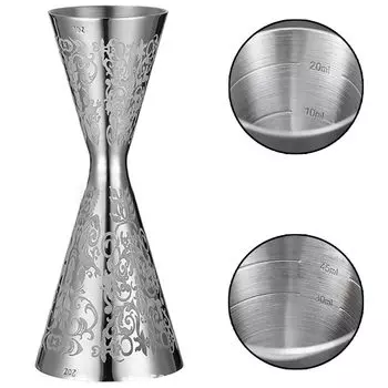 WIEXUN мерный стакан весы джиггер стакан коктейль нержавеющая сталь мерный стакан бар интегрированный стальной мерный стакан серебряные принадлежности/утварь (30 / 60мл)