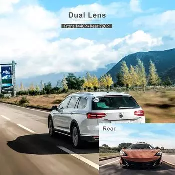 WiFi 2K Dash Cam for Car Front and Rear Dual Camera HD Night Vision Car DVR 24h Parking Monitor Black Box NONE
