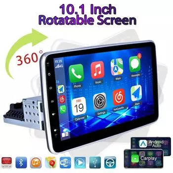 WIFI Android Автомобильный мультимедийный плеер Универсальный 1Din 10,1-дюймовый поворотный экран GPS Bluetooth Автомобильное стерео радио HD Авто радиоплеер 2+32GB