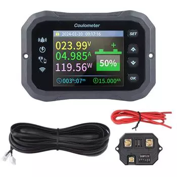 WiFi Battery Monitor 10-100 В 0-50 А Двунаправленное обнаружение Bluetooth Удаленный мониторинг Battery Monit