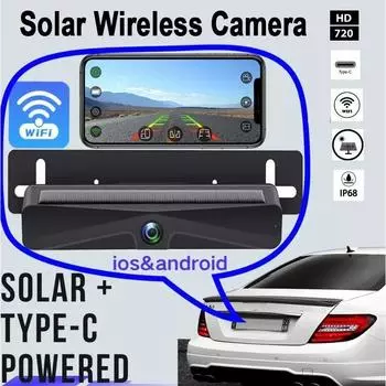 WIFI беспроводная автомобильная камера номерного знака беспроводная камера заднего вида Android IOS солнечная беспроводная камера подходит для автомобилей и грузовиков