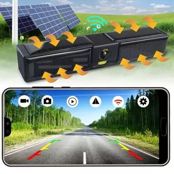 WiFi Беспроводная солнечная энергия HD 1080P Задняя/передняя камера для номерного знака Встроенный аккумулятор для iPhone Android Телефон для грузовика автомобиля фургона автофургона