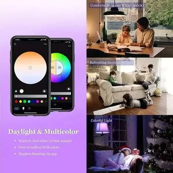WIFI/Bluetooth E27 Умные лампочки Светодиодные лампы Tuya RGB+WW+CW Прожекторы Приложение Smart Life Голос с Alexa Google Home Alice