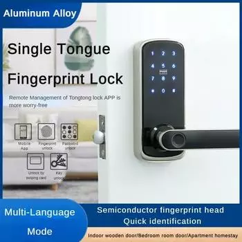 WIFI Bluetooth Smart Lock Одноязычный замок с отпечатком пальца Удаленный пароль Алюминиевый дверной замок