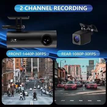 WiFi Car DVR Dashcam Front Rear 170 Wide angle Loop Recording Reverse image Black Box Car accessories none