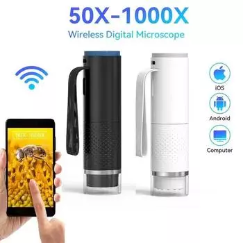 WiFi цифровой микроскоп зум-камера 2-мегапиксельная лупа 50X-1000X USB электронные микроскопы для ремонта кожи осмотр Android IOS ПК
