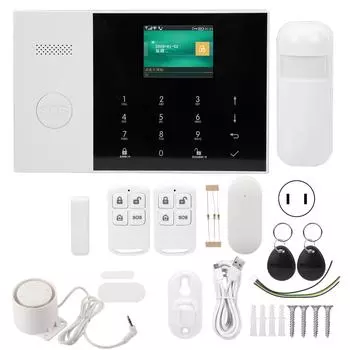 WIFI+GSM+GPRS 2.4-дюймовая TFT-сигнализация с датчиком кражи и кнопкой SOS для домашнего видеонаблюдения