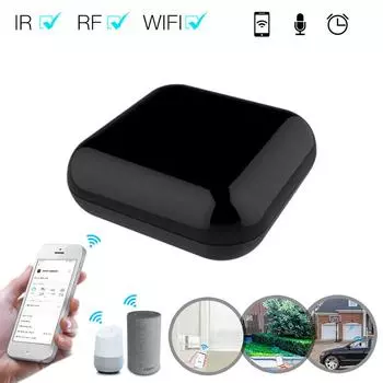 WIFI IR RF Remote Универсальный контроллер Голосовое управление Интеллектуальная домашняя жизнь Универсальный пульт дистанционного управления чёрный
