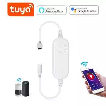 WiFi RGB-контроллер TUYA Smart Life, беспроводной диммер, переключатель, работающий с Alexa Google Home для светодиодной ленты DC12V-24V