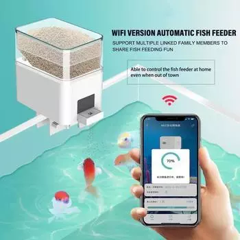 WiFi Smart Автоматическая кормушка для аквариумных золотых рыбок, 100 мл, большая емкость, управление через приложение, записи кормления, напоминание о кормушке для рыб