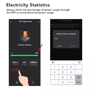 WIFI Smart Energy Meter Приложение WIFI Smart Energy Meter Монитор потребления энергии в реальном времени с зажимом CT 200A AC90250V United States