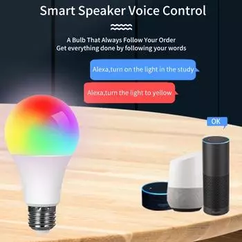 WiFi Smart Lamp LED Bulb E27 15W 12W 18W RGB LED Light Bulbs Voice Control With Alexa Google Home Yandex Alice Cozylife APP Light Bulb x 1 pcs