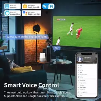 WiFi Smart Light Bulb RGB E27 LED Smart Lamp Focus Dimmable Timer Function Support Alexa Google Home Homekit Siri Voice Control Light Bulb x 1 pc