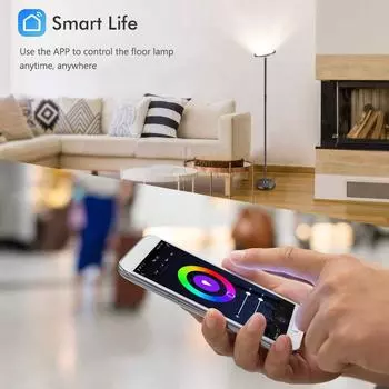 WiFi Smart RGB Напольная Лампа 25 Вт Ультра Яркий 2000 Лм Регулируемая Яркость Высокий Напольный Светильник Музыкальная Синхронизация Torchiere Sky LED Лампы Декор