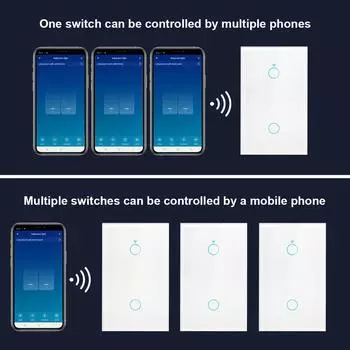 WiFi Smart Switch US Light Wall Touch Switch 110 В 220 В NO Neutral Wire Tuya Smart Life Work with Alexa Google Home 1/2/3 Gang