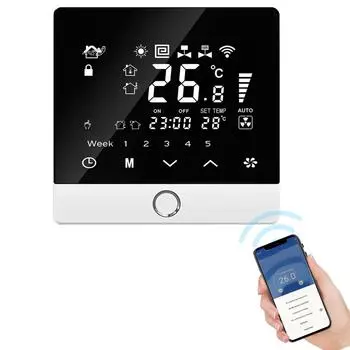 WiFi Smart Thermostat 5+2 Программируемый Энергосберегающий 3A Водонагреватель Tuya Голосовое Управление Термостат WiFi 3A Water Heating белый