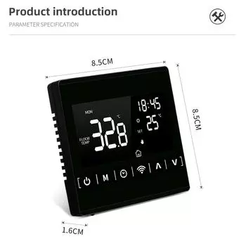 WiFi Smart Thermostat Интеллектуальный контроллер температуры LED сенсорный экран Электрический нагревательный комнатный термостат для домашнего использования Other