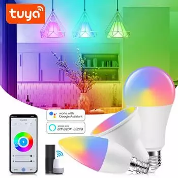 WIFI светодиодная умная лампочка Tuya RGB Bluetooth приложение кухонная лампа с регулируемой яркостью для спальни внутреннее освещение совместимо с Alexa/Google Home