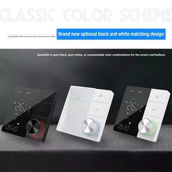 WiFi Термостат Кондиционер Контроллер Температуры и Влажности USB Питание Сенсорный ЖК-экран Google Home Alexa 2P-No WiFi белый