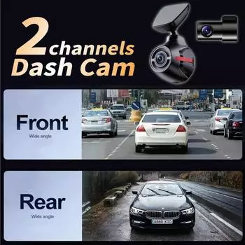 WiFi UHD 4K Dash Cam Hidden Car DVR Front Rear Dual Lens Wide Angle Super Night Vision Loop Recording NONE
