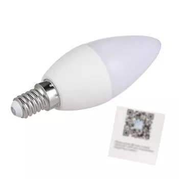 WiFi умная лампа RGB+W+C светодиодная лампа-свеча 5 Вт E14 с регулируемой яркостью света приложение для телефона SmartLife/Tuya дистанционное управление Elf для голосового управления белый