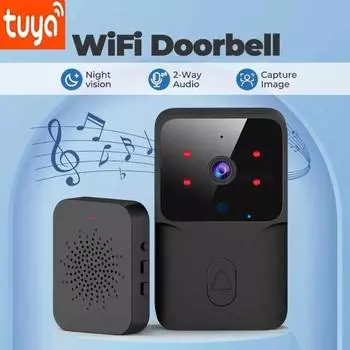 WiFi Видео Дверной Звонок Беспроводная HD Камера Двусторонняя Аудио ИК Сигнализация Безопасность Умный Дом Дверной Звонок WiFi Интерком для Дома чёрный