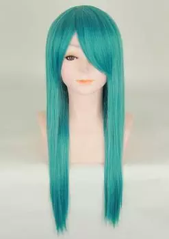 Wig Cosplay Full Wig Long Wig Straight Blue Green Blue Hair Green Hair Natural Smooth Heat Resistant Wig Net Included [Fujitatsu] Semi-Long