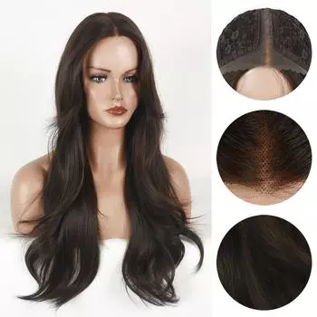 Парик женский большой волнистый длинный вьющийся волос Т-образной формы сплетенный вручную кружевной передний чехол на всю голову парик нет