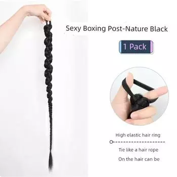Wig Female Hip Hop Braid Fashion Style Boxing Cable Stitch Long Braid Artificial Sweet Cool Girl Net Red Hot Girl Bubble Braid [Sexy Twisted Braid] Nature Black 70cm Single Pack