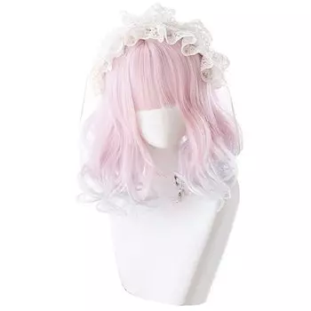 Wig Lolita Harajuku Style GAL Cosplay Wig Gothic Lolita Heat Resistant Mesh Bob Mori Girl Dream Cute Princess Small Face Party Costume Daily Wig Wig розовый