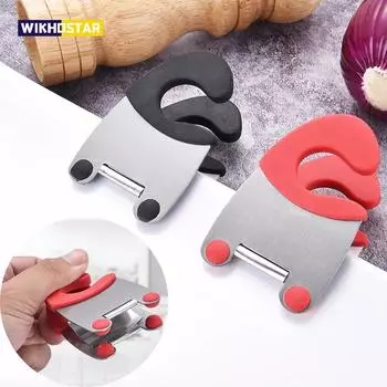 WIKHOSTAR 1 шт. Боковые зажимы для кастрюль из нержавеющей стали, держатель для ложки, предотвращающий ожоги, кухонные гаджеты, подставка для ложки, кухонные принадлежности