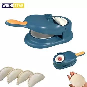 WIKHOSTAR 2 в 1 пельменная машина форма для пельменей обертка для пельменей форма для теста пресс-форма кухонный инструмент для приготовления лапши жёлтый