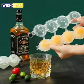 WIKHOSTAR 4 Grid PP Прозрачный кухонный ледяной шар Molud Инструмент для приготовления мороженого Инструменты для изготовления кубиков Круглый хоккейный мяч Форма для льда Изделия для мороженого