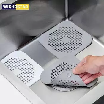 WIKHOSTAR 5шт силиконовый кухонный раковина антиблокировочный сливной фильтр для ванны душевой фильтр канализационный сливной фильтр заглушка для улавливания волос 1pcs