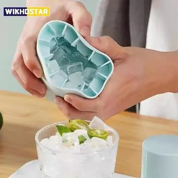 WIKHOSTAR 60 сетка ведро для льда, форма для чашки, пищевой силиконовый лоток для кубиков льда, морозильная камера, чайник для льда, ведро для льда, чайник для виски, кухонные аксессуары синий
