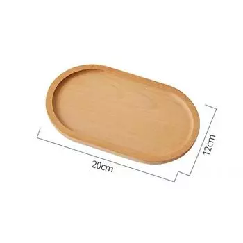 WIKHOSTAR Деревянная десертная тарелка Посуда Круглая десертная тарелка из цельного дерева Деревянный поднос в японском стиле Тарелка для закусок Тарелка с сухофруктами Поднос для чая