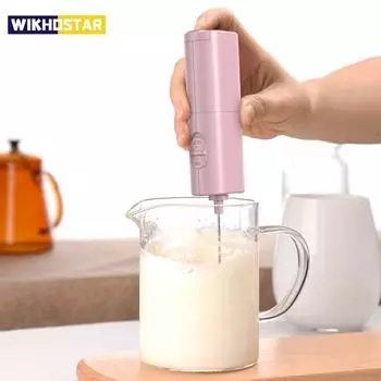 WIKHOSTAR Электрическая насадка для вспенивания молока, кофейные инструменты, насадка для взбивания яиц, венчик для взбивания капучино, инструменты для дома, кухонные инструменты чёрный