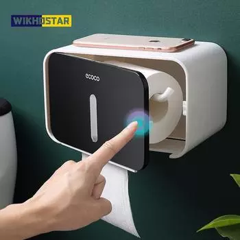 WIKHOSTAR настенный держатель для бумажных полотенец, держатель для туалетной бумаги, водонепроницаемая коробка для салфеток, держатель для рулонной бумаги, диспенсер для ванной комнаты