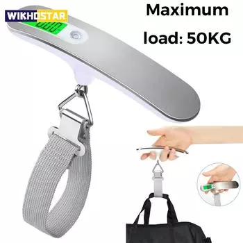 WIKHOSTAR портативный ЖК-цифровой чемодан весы дорожные весы подвесной чемодан с ремнем для электронного тяжелого оборудования 50 кг/110 фунтов