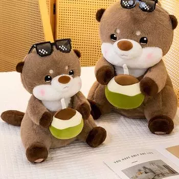 Wild Animal Otter Plush Toys Simulation Stuffed Otter Doll Home Decor Sea Otter Plush Boys Girls 27cm коричневый