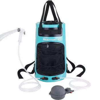 WILD HEART Camp Shower 22L Camping Portable Shower with Pressure Foot Pump and Hose Solar Shower Bag Backpack for Road Trips and Outdoors - Camping,