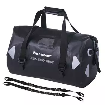 WILD HEART Waterproof Bag Duffle Bag 40L 66L 100L with Welded Seam Shoulder Strap Binding Rope Kayak Camping Motorcycle Drum Bag Touring Seat Bag