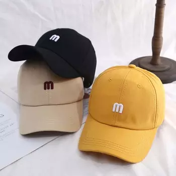Wild Hip-Hop Мужские Простые Буквы M Женские Спортивные Кепки Вышитые Кепки От Солнца Бейсболки бежевый