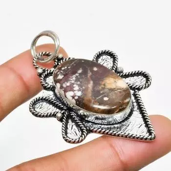 Подвеска с драгоценным камнем Wild Horse, ручная работа, посеребренная 925 пробы, 2,27 дюйма 2.27 красный