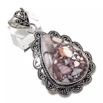 Wild Horse Gemstone Handmade 925 Sterling Silver Jewelry Pendant 2.48 S4E75