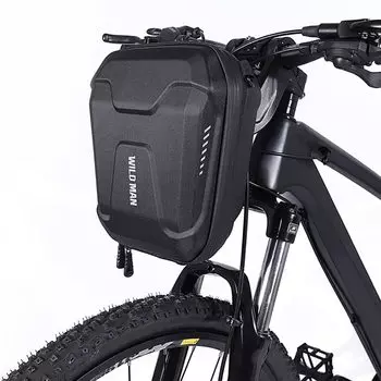 WILD MAN Quick Release 3L Hard Shell Водонепроницаемая сумка для хранения самоката Складная сумка для руля самоката для горного велосипеда (E8) чёрный