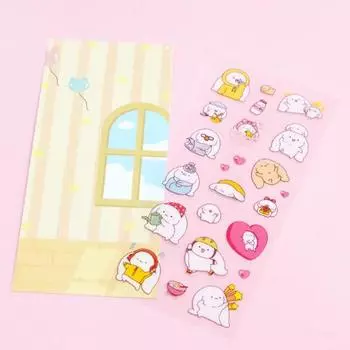 Wild rabbits daily transparent stickers, a popular phrase in Korea