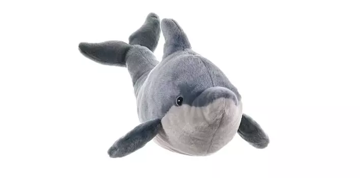 Wild Republic Dolphin Plush Sea Soft W27 x D48 x 22469 Toy, Creature, Realistic, Material, Cuddlekins, H21cm, серый