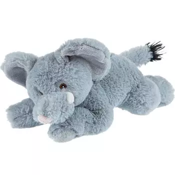 Wild Republic Fluffy African Elephant Plush Made from Recycled W11 x D23 x 24805 Toy, Materials, Ecokinz, H10cm,