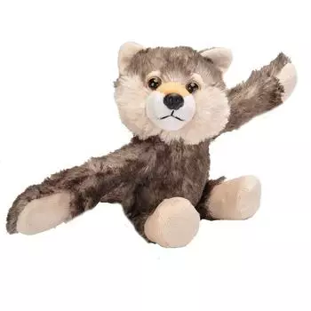 Wild Republic Huggable Animal Plush Toy with Slap Huggers Large Bracelet, Toy, Gift, (Wolf) серый